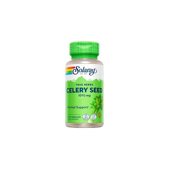SOLARAY Celery Seed (Apio) 505mg 100 Cápsulas, Suplemento a base de semillas de Apium graveolens