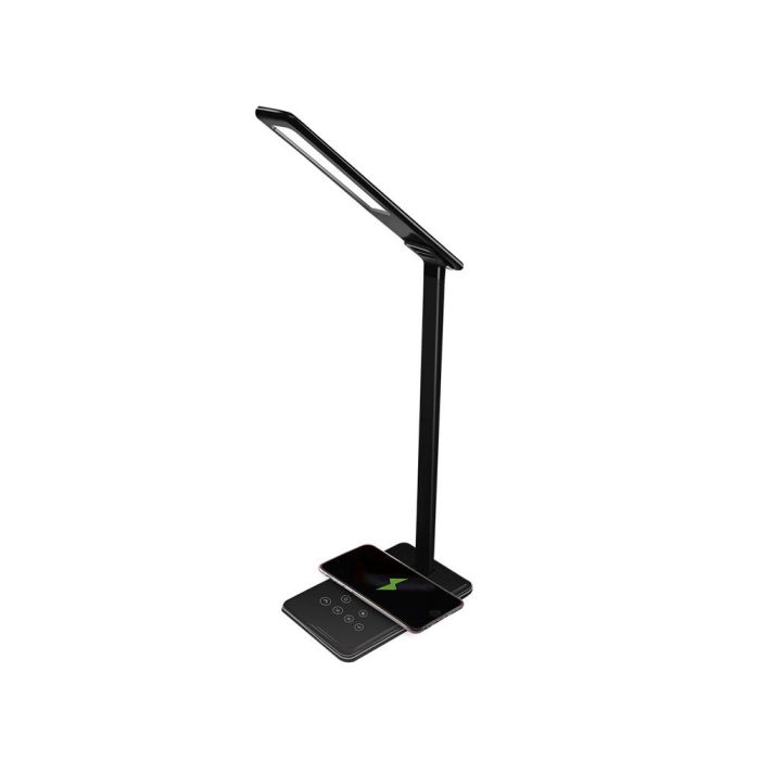 Lampara De Oficina Q-Connect Sobremesa Profesional Abs 48 Leds 5 W Sensor 5 Niveles Cargador Movil Color Negro 1