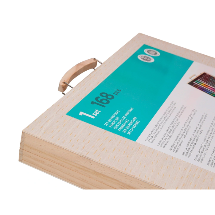 Liderpapel Estuche de Pintura 168 Piezas Maletín Madera 39,3x30x4,8 cm 8