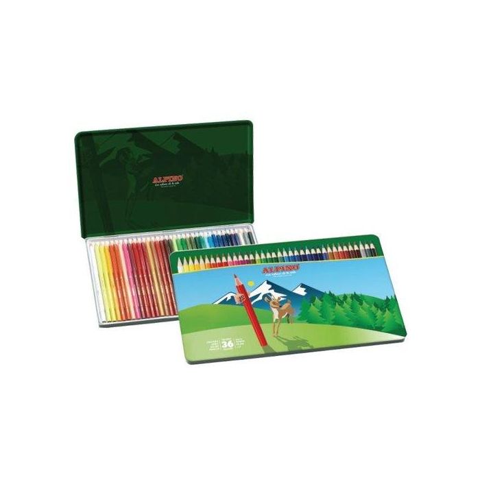 Alpino Lápices de Colores Caja Metálica 36 Unidades Colores Surtidos