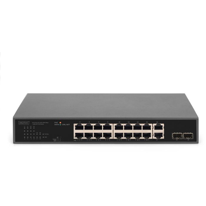 DIGITUS Switch 16+2Port 2Gigabit SFP PoE schwarz 2