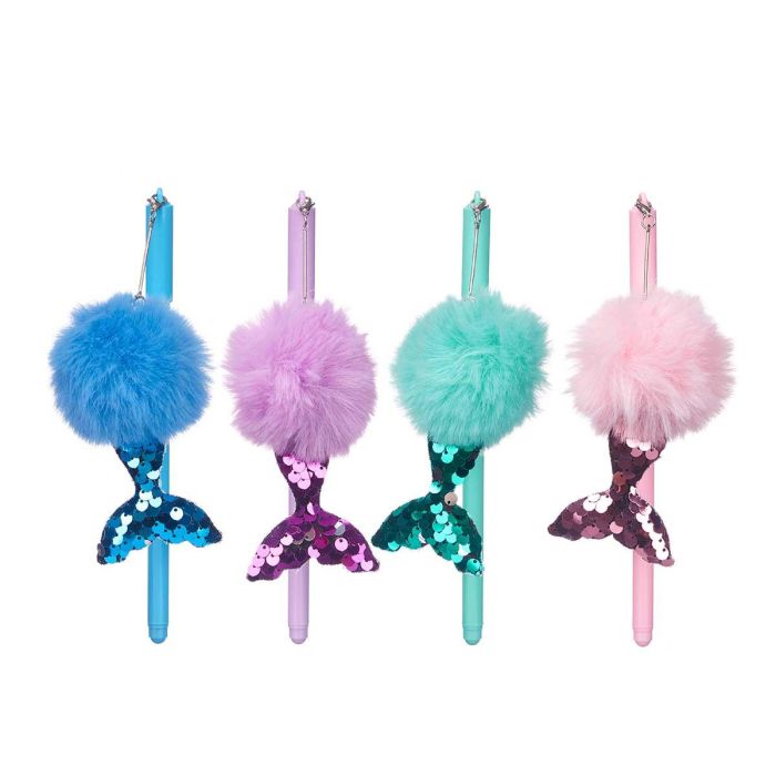 Bolígrafo Pompon Sirenas Pincello - Azul, Morado, Rosa, Verde - 7x18x4.5 cm (24 Unidades) 1 Bolígrafo Pompon Sirenas Pincello - Azul, Morado, Rosa, Verde - 7x18x4.5 cm (24 Unidades) 1