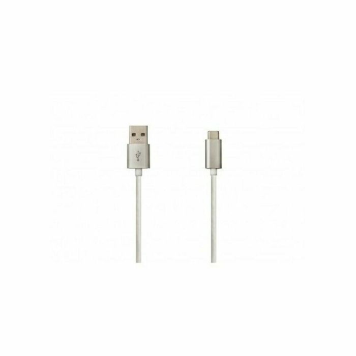 Cable USB A a USB C DCU Plateado (1 m) Cable USB A a USB C DCU Plateado (1 m)