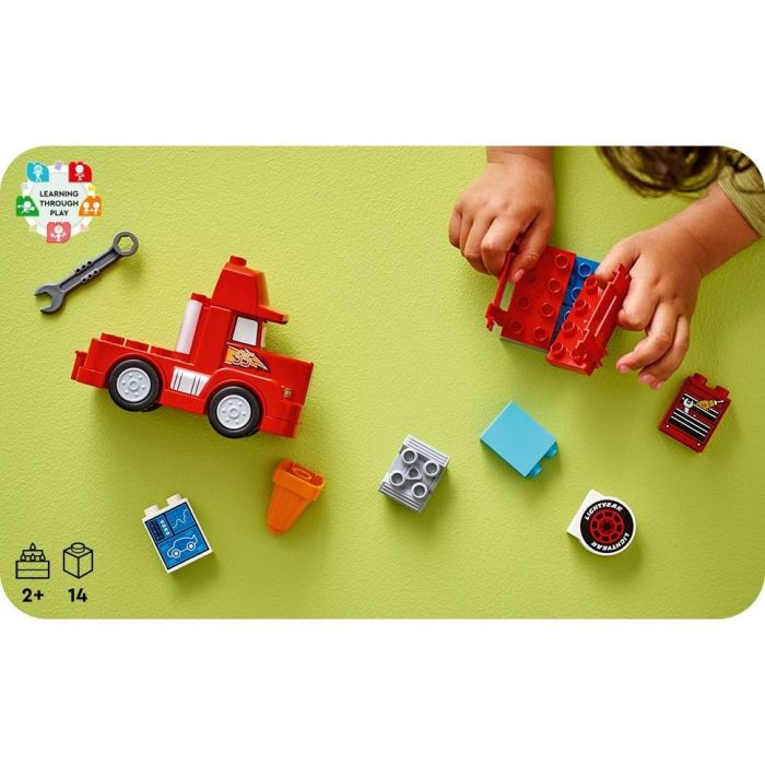 LEGO 10417 Duplo Disney Pixar Cars Mack El Transportista y Rayo McQueen Set de Construcción Parada en Boxes Juguete +2 años 6