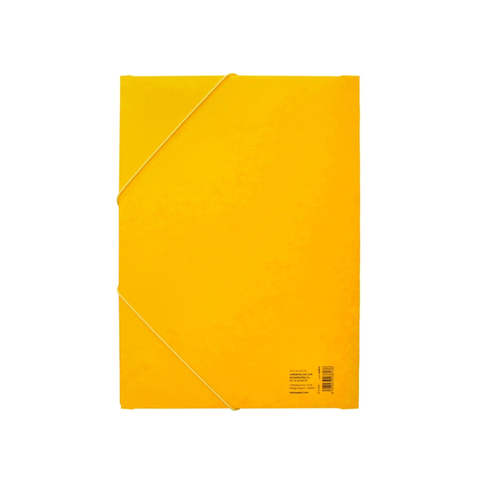 Liderpapel Carpeta Gomas Tres Solapas Cartón Simil Prespan Folio Color Amarillo 2