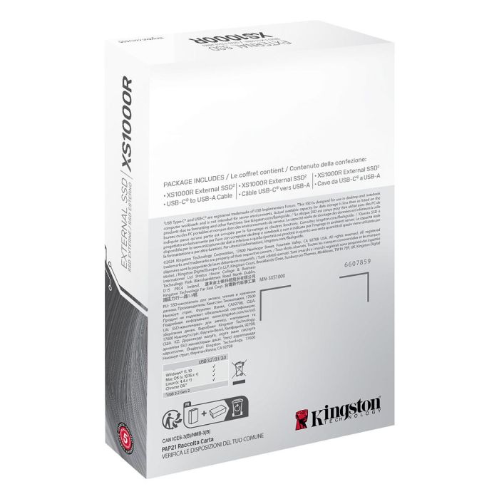 Kingston SSD Externo XS1000 1TB USB 3.2 Gen 2 Rojo 1050 MB/s 5