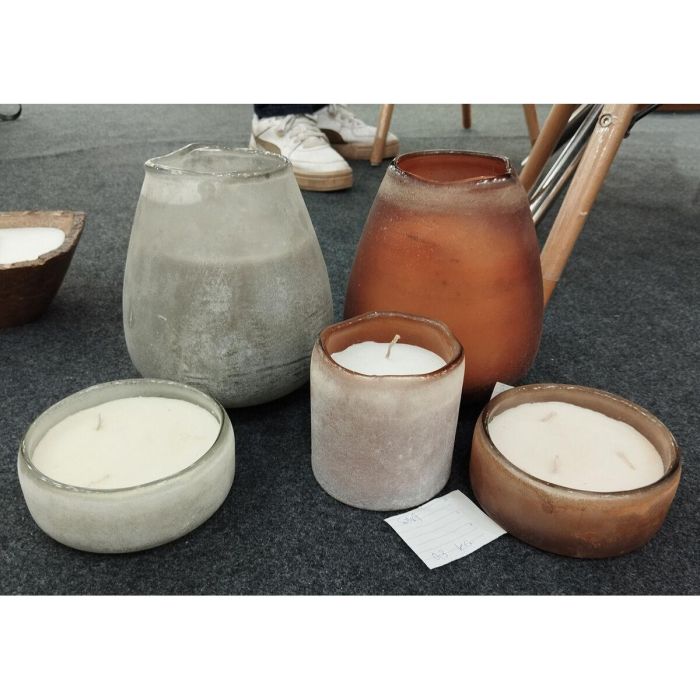 DKD Home Decor Vela Urban de Cera de Soja y Cristal, 1600gr, Gris Ambar, 121x16x12cm (Pack 2) 1 DKD Home Decor Vela Urban de Cera de Soja y Cristal, 1600gr, Gris Ambar, 121x16x12cm (Pack 2) 1