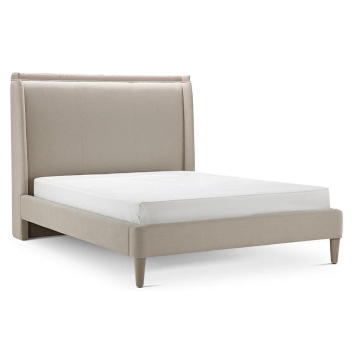 Cama Tradicional DKD Home Decor Gris Claro 223 x 135 x 196 cm Cama Tradicional DKD Home Decor Gris Claro 223 x 135 x 196 cm