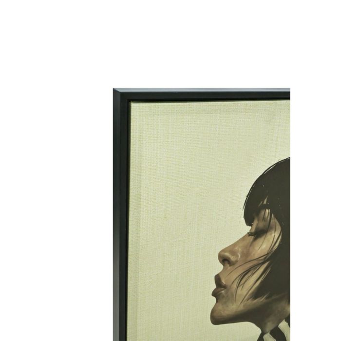 DKD Home Decor Cuadro Urban Lienzo PS Blanco Negro Chica Rayas 4 x 123 x 83 cm (2 Unidades) 1