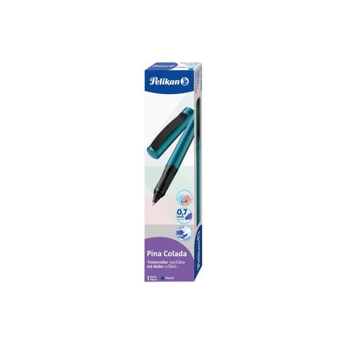 Pelikan Bolígrafo Cilíndrico Recargable Pina Colada Azul Metal Ambidextro