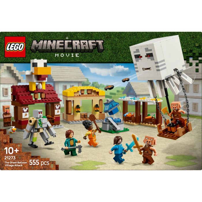 LEGO 21273 Minecraft Set de Construcción Ataque a la Aldea del Globo de Ghast con Steve, Piglins y Gólem +10 años 11
