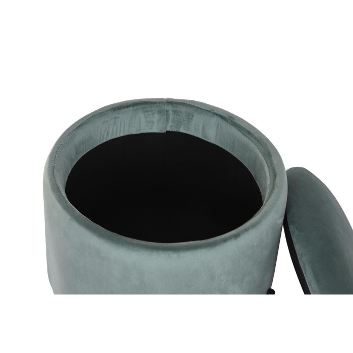 DKD Home Decor Reposapiés con Tapa y Almacenaje Turquesa 44x42x44 cm de Poliéster y Metal 3 DKD Home Decor Reposapiés con Tapa y Almacenaje Turquesa 44x42x44 cm de Poliéster y Metal 3