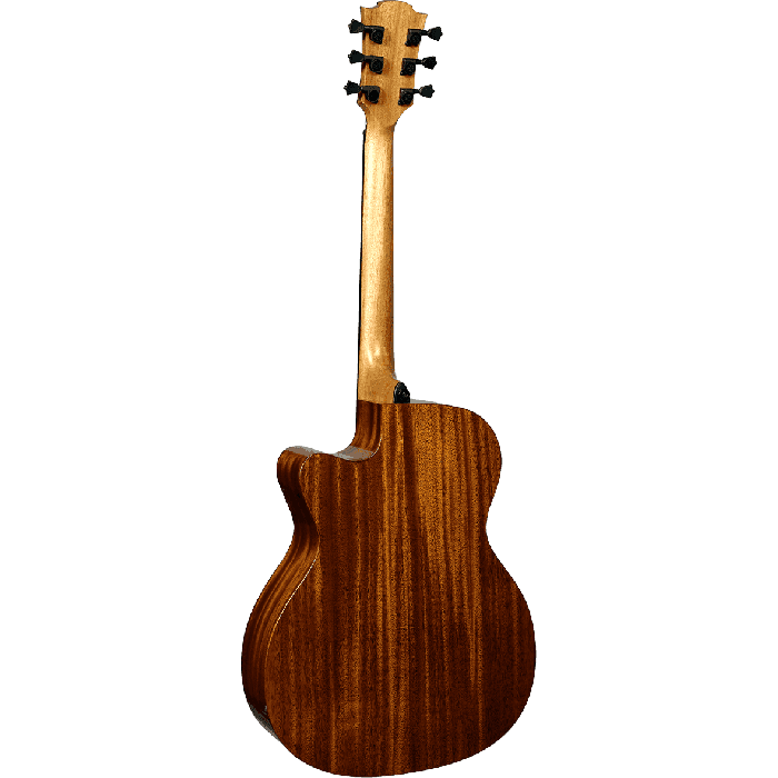 LAG Tramontane 98 Guitarra Acústica Auditorium Cutaway Electroacústica Caoba Maciza Natural 4