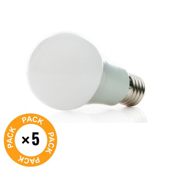 Pack 5 Bombillas LED E27 7W 630Lm 6000ºK 40.000H [HO-ED-B3-E27-7W-CW-PK5-AP] 1