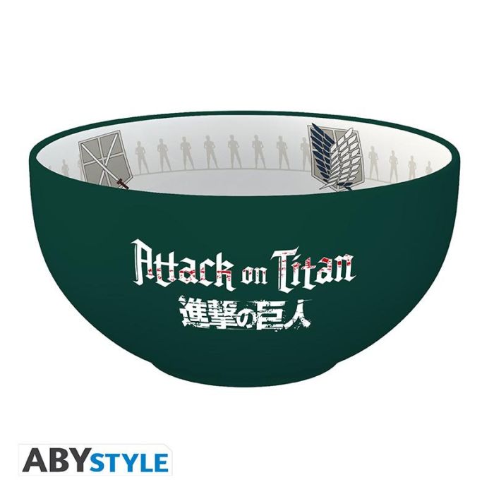 Abystyle Bowl Attack on Titan Emblemas de las Facciones, Bol Cerámica Oficial para Fans Anime