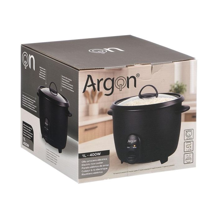 Argon Olla Arrocera Electrica 1L 400W 26x21x23cm Negro Mate (Set de 6) 2