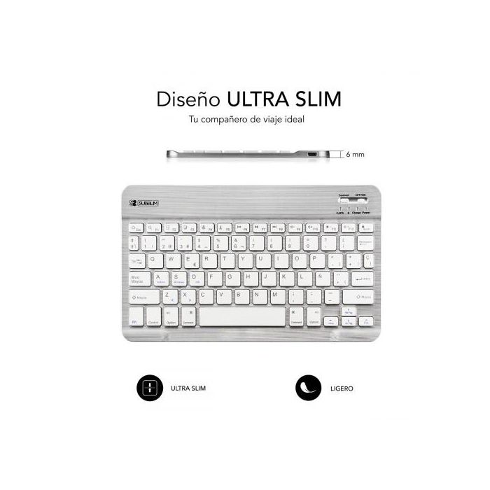 Teclado Bluetooth Subblim SUB-KBT-SM0001 Plateado Qwerty Español 2