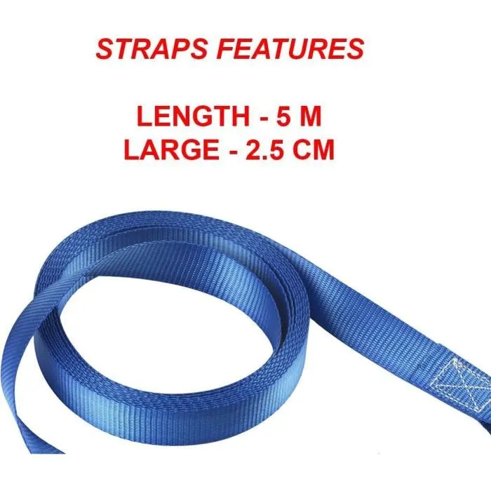 Master Lock 4367EURDAT Kit de 4 Correas de Amarre con Ganchos y Trinquete, 5m x 25mm, Azul 4 Master Lock 4367EURDAT Kit de 4 Correas de Amarre con Ganchos y Trinquete, 5m x 25mm, Azul 4