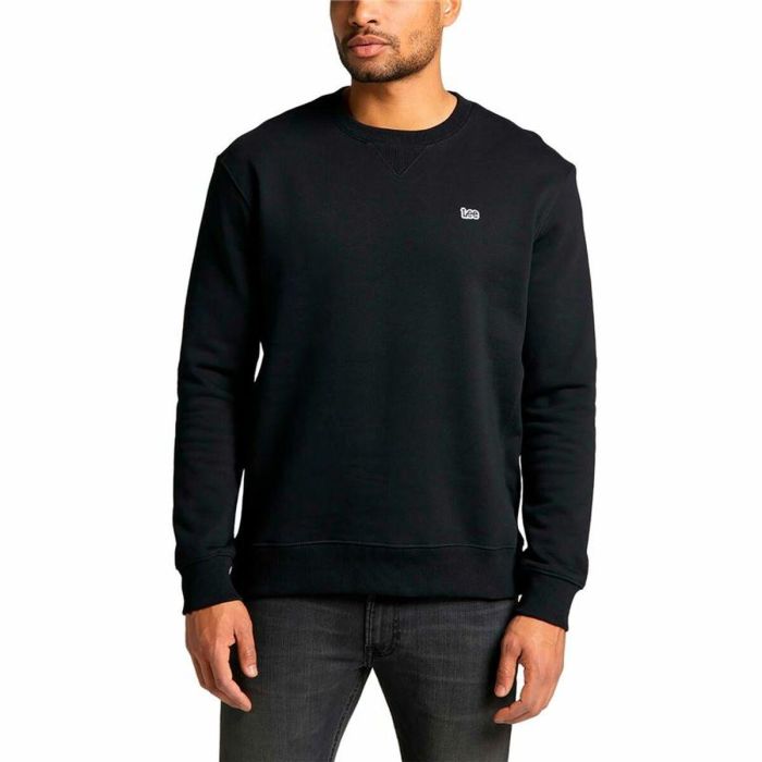 Sudadera sin Capucha Hombre Lee Plain Crew Negro 2