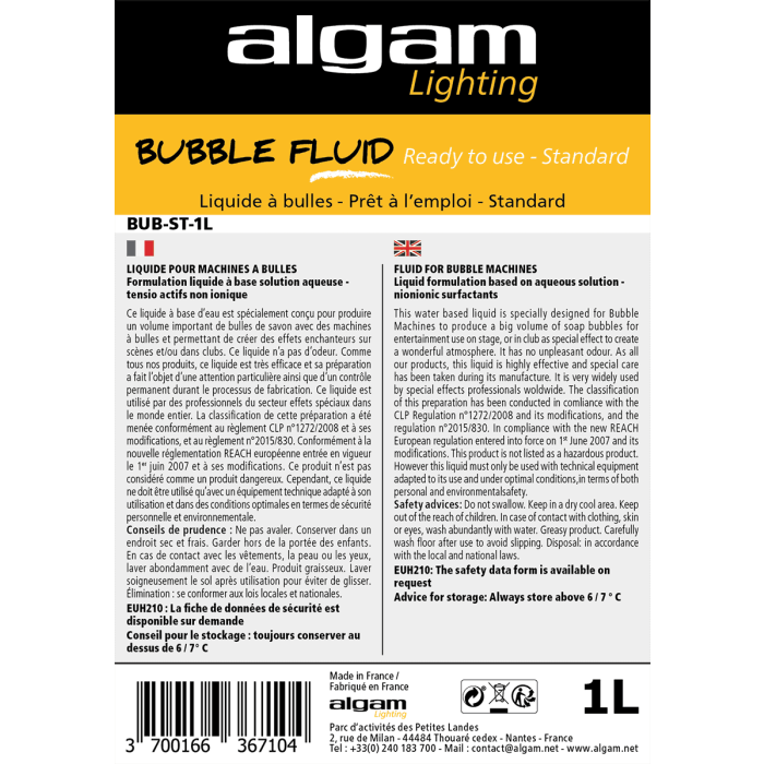 Líquido Standard Para Máquinas De Burbujas - 1L 1 Líquido Standard Para Máquinas De Burbujas - 1L 1