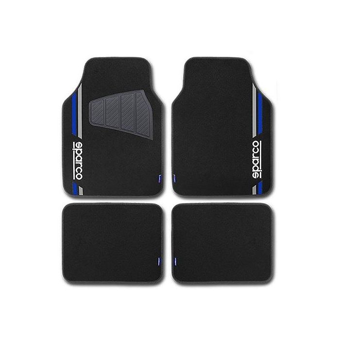 Sparco Alfombra Moqueta Corsa Azul SPCF508BL Universal Antideslizante Juego 4 Unidades