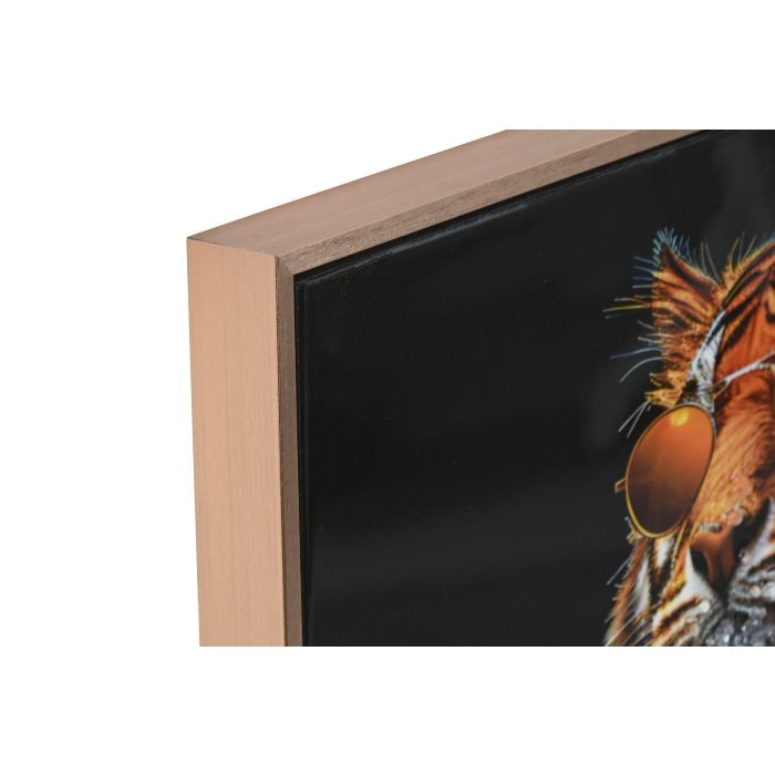 DKD Home Decor Cuadro Decorativo de Lienzo Glam con Diseño de Tigre Turquesa y Negro 60x60 cm para Pared (Pack 2 Unidades) 1