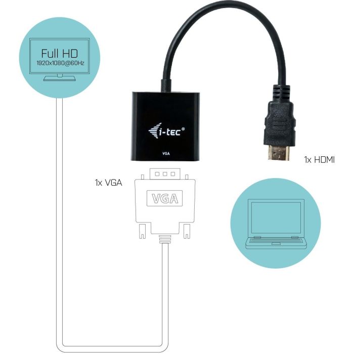 Adaptador HDMI a VGA i-Tec HDMI2VGAADA 2