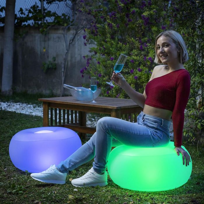 Asiento Hinchable con LED Multicolor y Mando a Distancia Pulight InnovaGoods 12 Asiento Hinchable con LED Multicolor y Mando a Distancia Pulight InnovaGoods 12