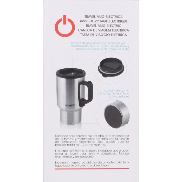Basic Home Taza de Viaje Eléctrica con Conexión a Cargador de Coche - 17 cm Alto (12 Unidades) 2
