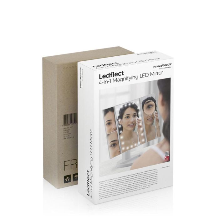 Espejo de Aumento con LED 4-in-1 Ledflect InnovaGoods 10 Espejo de Aumento con LED 4-in-1 Ledflect InnovaGoods 10