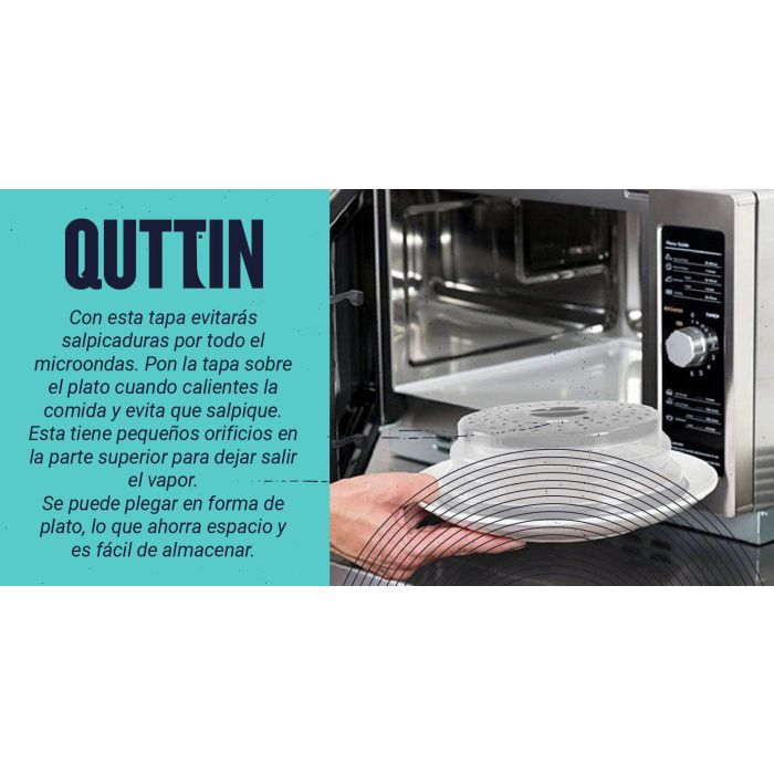 Tapa Plegable para Microondas Quttin 27x8 cm (24 Unidades) 2 Tapa Plegable para Microondas Quttin 27x8 cm (24 Unidades) 2