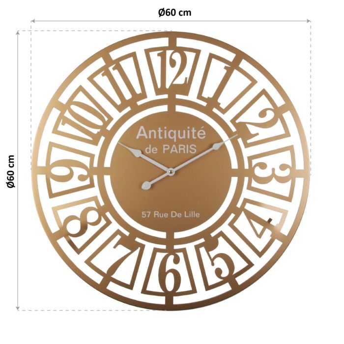 Reloj Pared Metal Dorado Versa 60CM (2 Unidades) 3 Reloj Pared Metal Dorado Versa 60CM (2 Unidades) 3