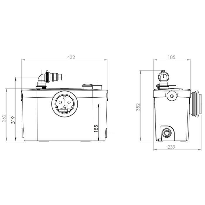 SFA SANIPRO XR UP - Trituradora de inodoro silencioso, multipuerto para baño completo con conexión a lavabo, ducha y bidé 3 SFA SANIPRO XR UP - Trituradora de inodoro silencioso, multipuerto para baño completo con conexión a lavabo, ducha y bidé 3