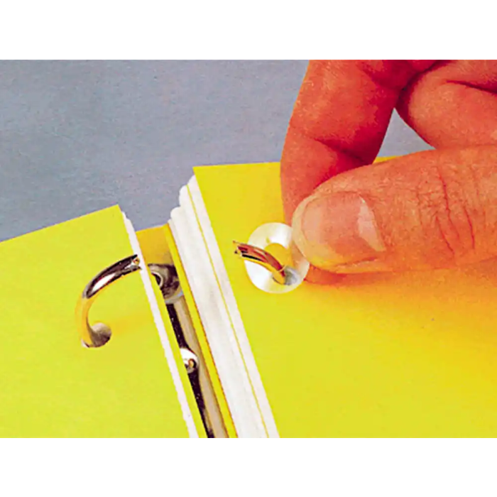Liderpapel Arandela Autoadhesiva Blanca Blister de 100 Unidades para Conservación de Hojas Taladradas 3