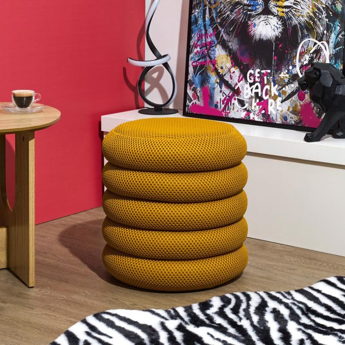 Home Deco Factory Puf Almacenaje Atom Mostaza d.37 cm h.42 cm 4