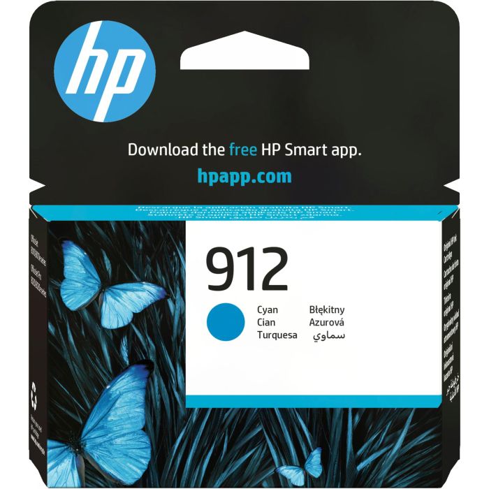 HP 912 Cartucho de Inyección de Tinta Cian - Rendimiento 315 Páginas