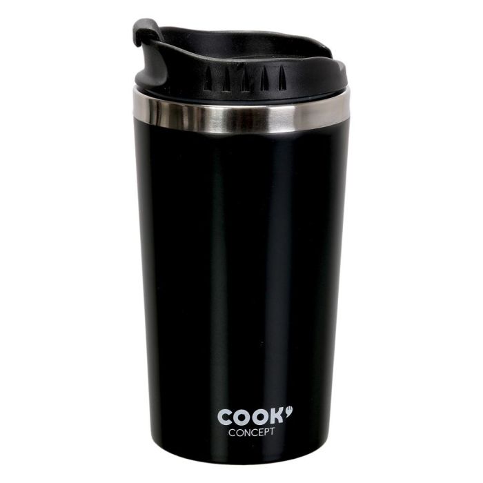 Cook Concept Mug Térmico Doble Pared Take Away Acero Inoxidable 350 Ml Negro 3