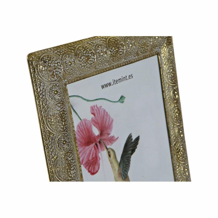 Marco de Fotos DKD Home Decor Cristal Dorado Metal Árabe (28,5 x 2 x 33,5 cm) 1