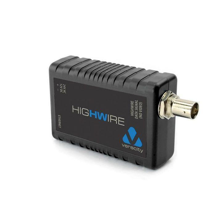 Veracity HIGHWIRE Convertidor Ethernet sobre Coaxial para Cámaras IP, Conexión 100BASE-T hasta 500m RG-11 / 280m RG-59 Unitario