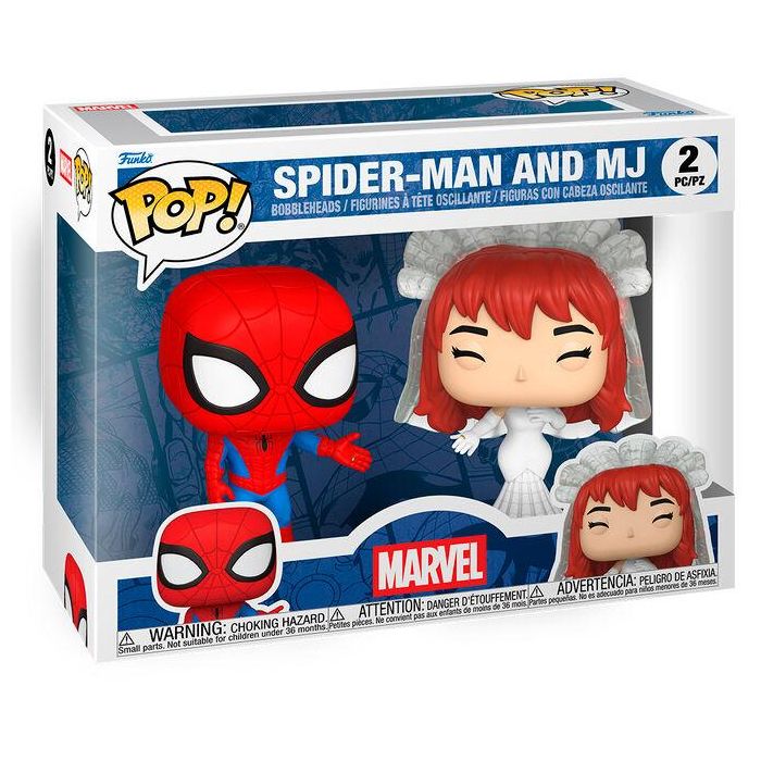 Blister 2 figuras POP Marvel Spider-Man and MJ 1