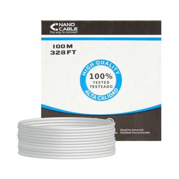 Bobina de Cable RJ45 UTP Nanocable 10.20.0302-FLEX Cat.5e/ 100m/ Gris