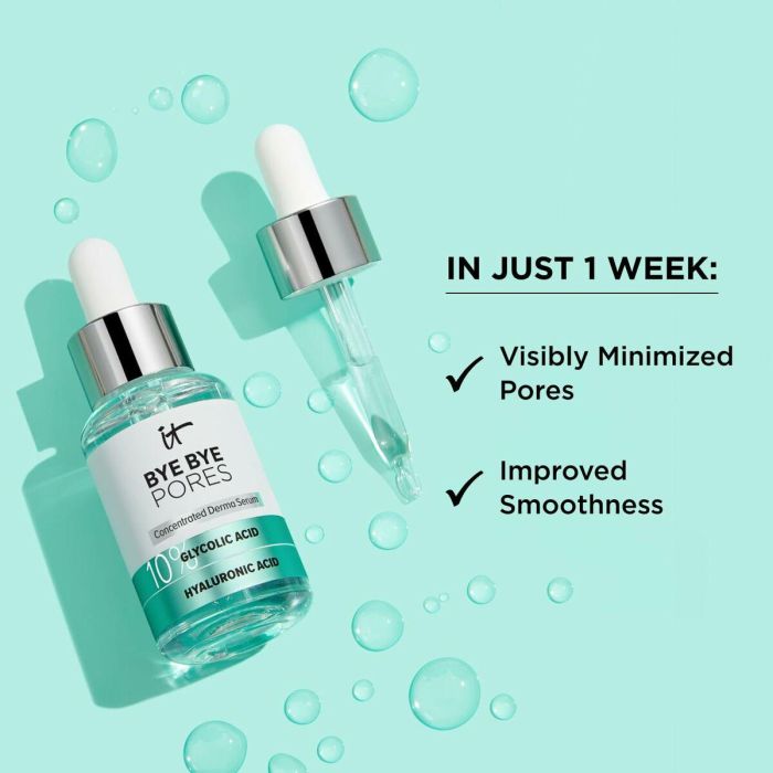 It Cosmetics F.I.L. D273373/1 BYE BYE PORES Sérum con 10% Ácido Glicólico + Hialurónico. Tratamiento Reductor de Poros, Acné y Puntos Negros 30 ml 4