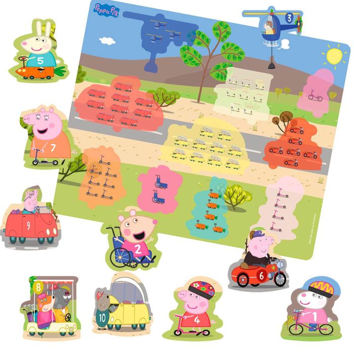 Deqube Peppa Pig Puzzle De Madera Numeros, Rompecabezas Educativo Para Niños A Partir de 2 Años Para Aprender a Contar 1 Deqube Peppa Pig Puzzle De Madera Numeros, Rompecabezas Educativo Para Niños A Partir de 2 Años Para Aprender a Contar 1