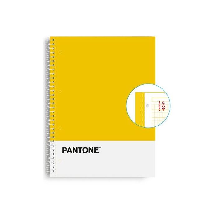 Bloc Escolofi Notebook Pantone Basic A4 80H Cuadric.5X5 90G Amarillo (Set de 5)
