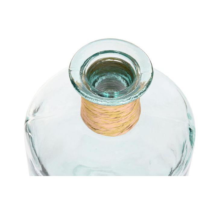 DKD Home Decor Jarrón Decorativo Urban Transparente de Cristal Reciclado y Enea, 25x25x75 cm, Capacidad 32 Litros 1 DKD Home Decor Jarrón Decorativo Urban Transparente de Cristal Reciclado y Enea, 25x25x75 cm, Capacidad 32 Litros 1