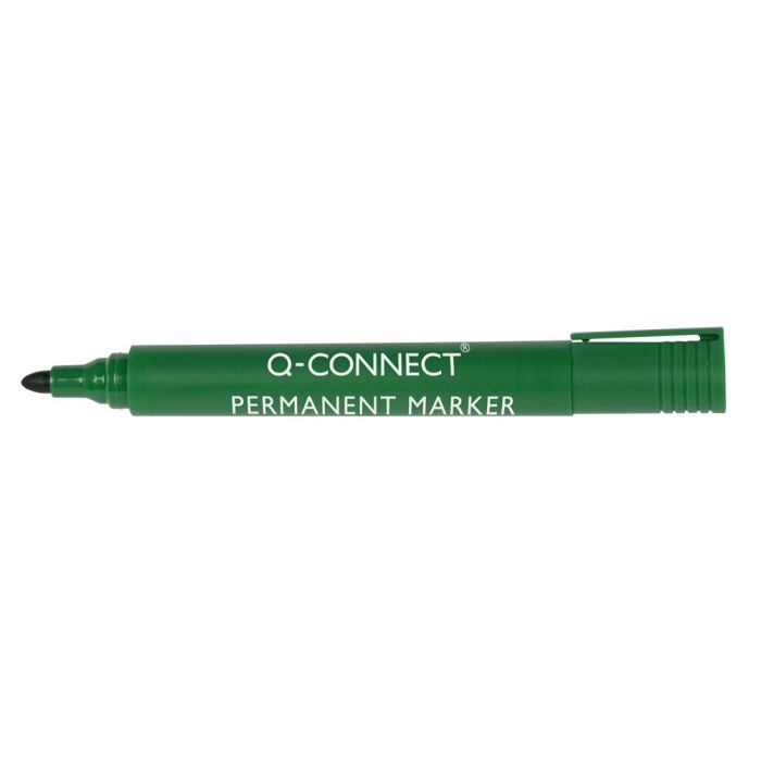 Rotulador Q-Connect Marcador Permanente Verde Punta Redonda 3 mm 10 unidades 1