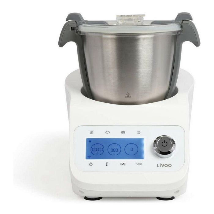 Livoo DOP219W Robot de cocina multifunción Super Cooker 1000W 3.5L Acero Inoxidable 12 Velocidades Pantalla LCD Blanco 4