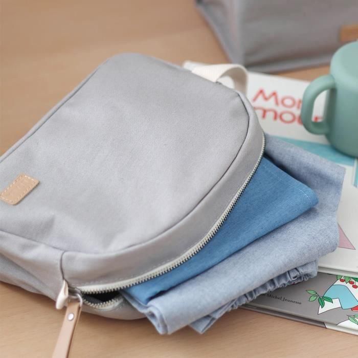 BEABA, neceser para bebé de lona gris perla 1 BEABA, neceser para bebé de lona gris perla 1