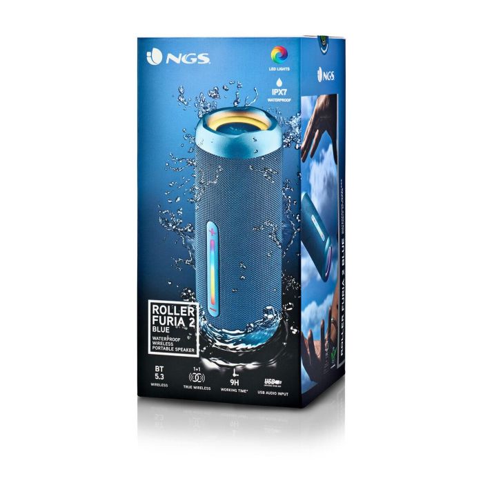 Altavoz Bluetooth Portátil NGS Roller Furia 2 Blue Azul 15 W 1 Altavoz Bluetooth Portátil NGS Roller Furia 2 Blue Azul 15 W 1