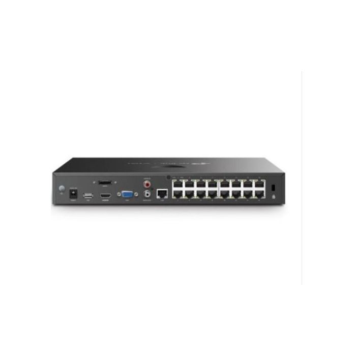 TP-LINK 16 CHANNEL POE+ NETWORK VIDEO RECORDER SPEC:4K HDMI VIDEO OUTPUT &amp; 16MP DECODING CAPACITY; 24/7 CONTINUOUS RECORDING; 16-CHANNEL REAL-TIME LIVE VIEW; 16-CHANNEL SIMULTANEOUS PLAYBACK; H.265+; ONVIF ENSURES COMPATIBILITY; PLUG &amp; PLAY; REMOT